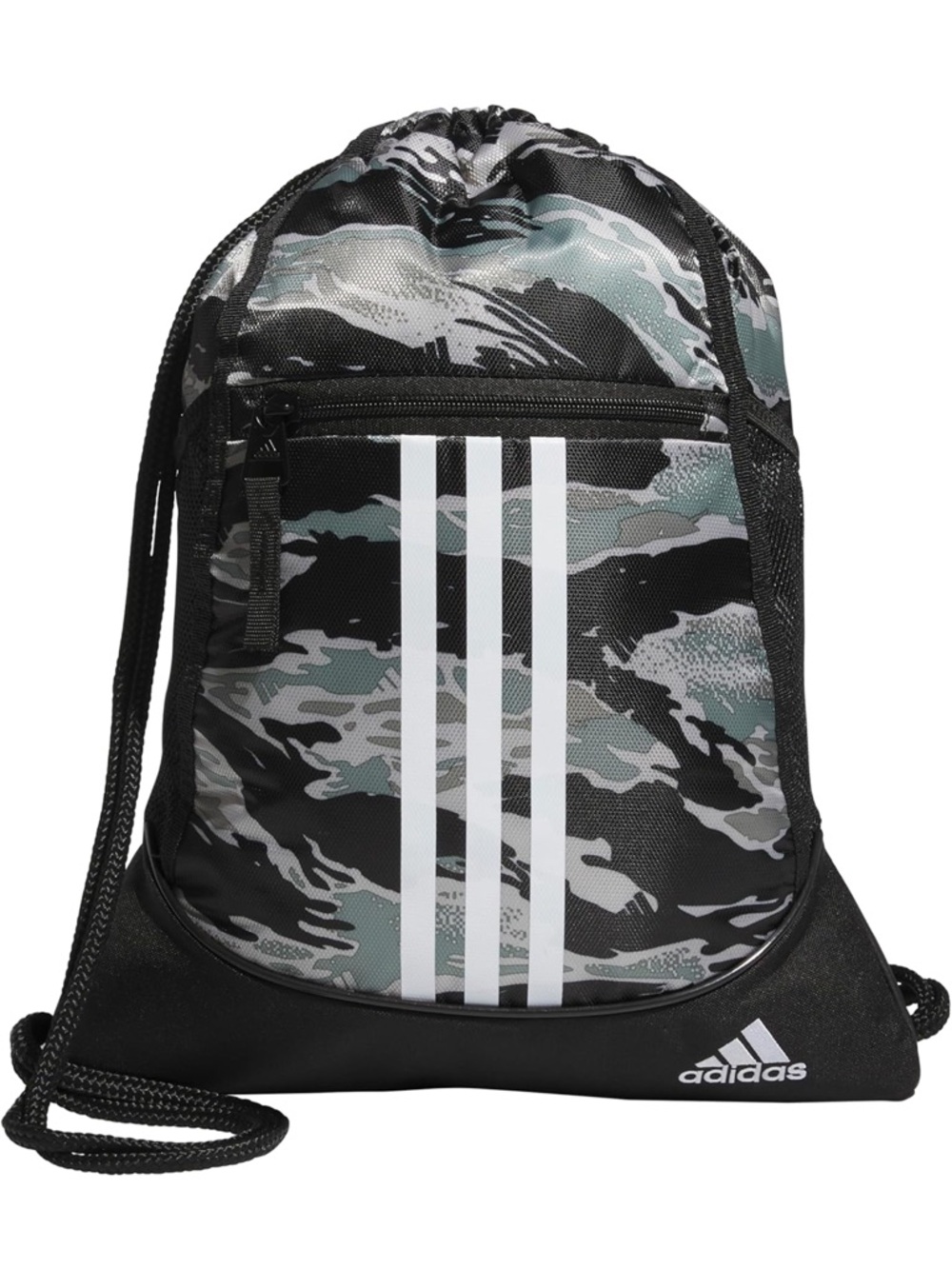 adidas Black, Gray & Green Camo Drawstring Gym Sack